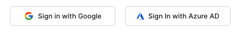 Google and Azure sign in buttons