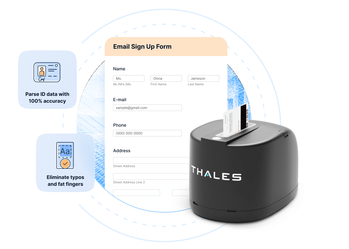 ID scanner populating data automatically