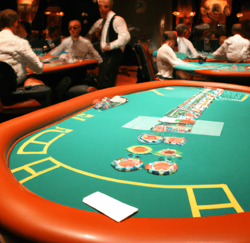 Gaming table inside of Ohio casino