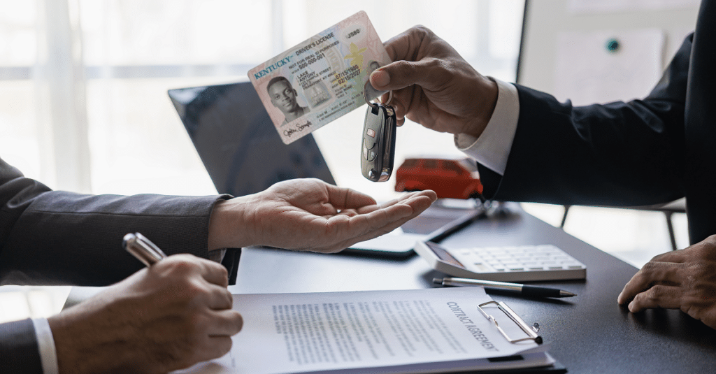 ID being scanned during the automotive purchase process