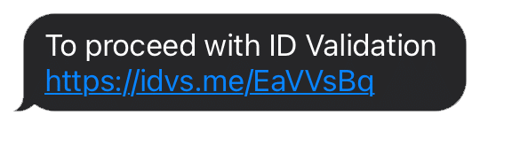 SMS identity verification request