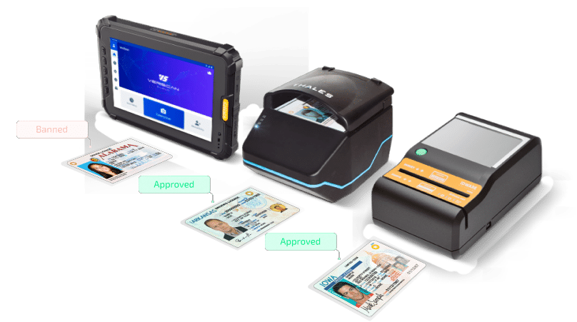 Image of 3 ID scanners being compared