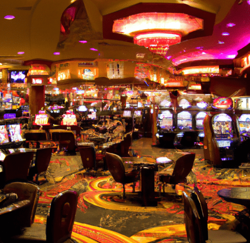 Inside of an Alabama casino