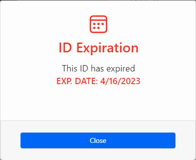 do expired IDs scan? Expired ID pop-up inside VeriScan