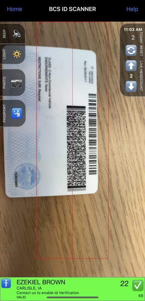 Fake ID Scanner Interface