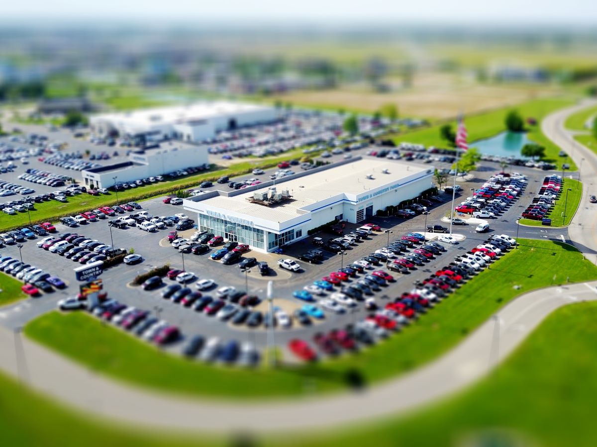 McCluskey auto dealership overhead photo
