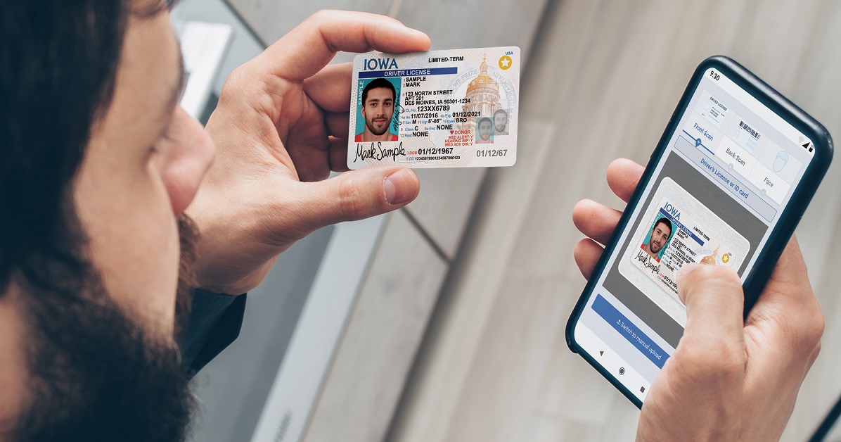 Person verifying identity digitally