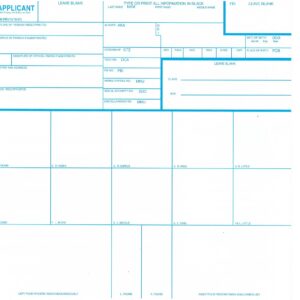 Fingerprint Cards – FBI Form FD-258, 25 Pack