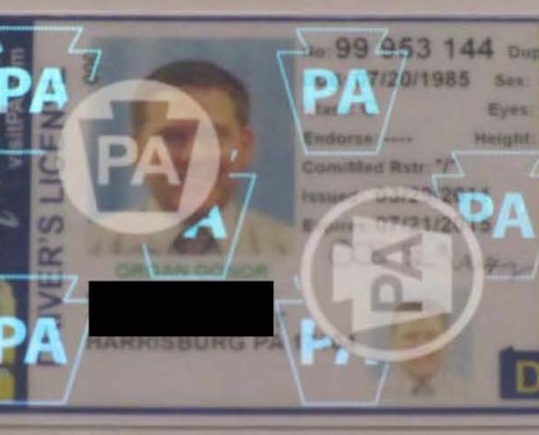 Hologram check on Pennsylvania ID