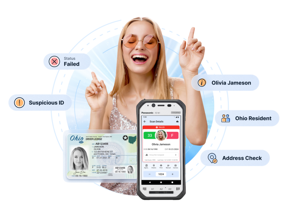 ID scanner for bars and nightclubs, age verification