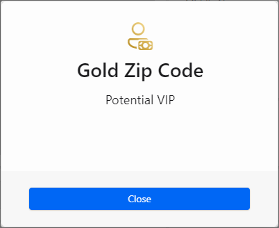 Gold zip code feature on Windows