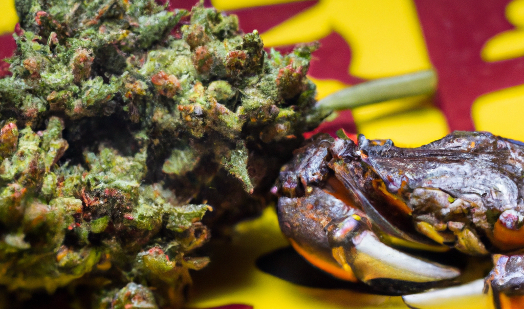 Maryland crab with cannabis bud