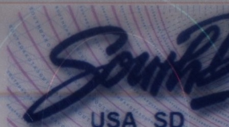 Microprint example from South Dakota ID