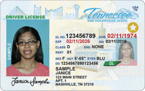 Front of Tennessee ID