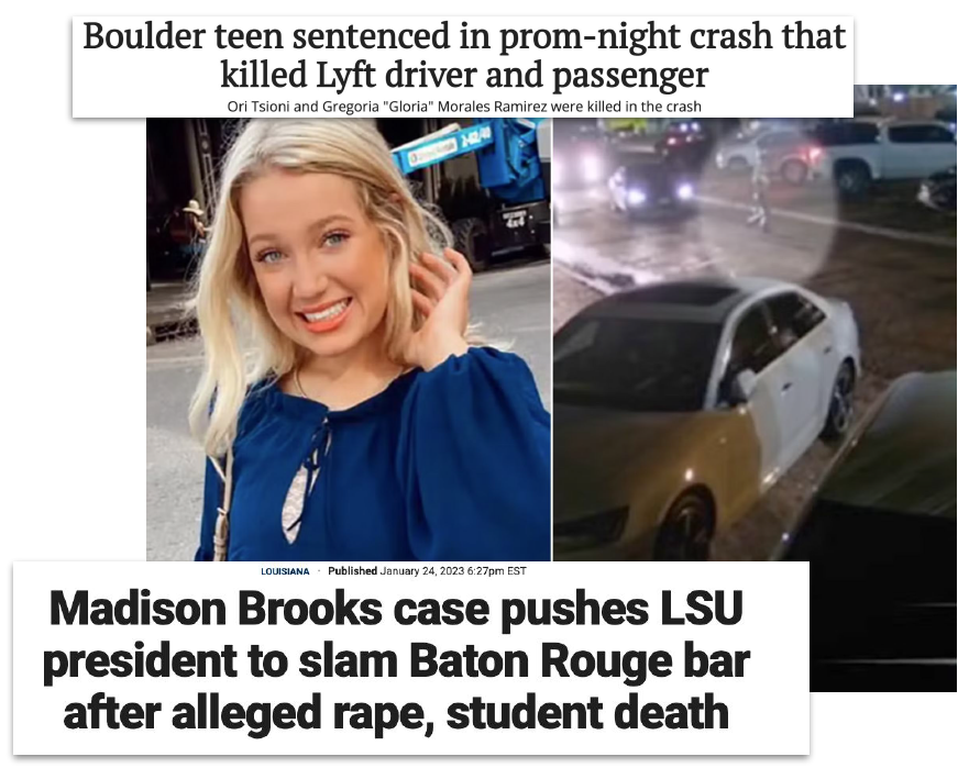 News headlines of teen killed after underage alcohol consumption