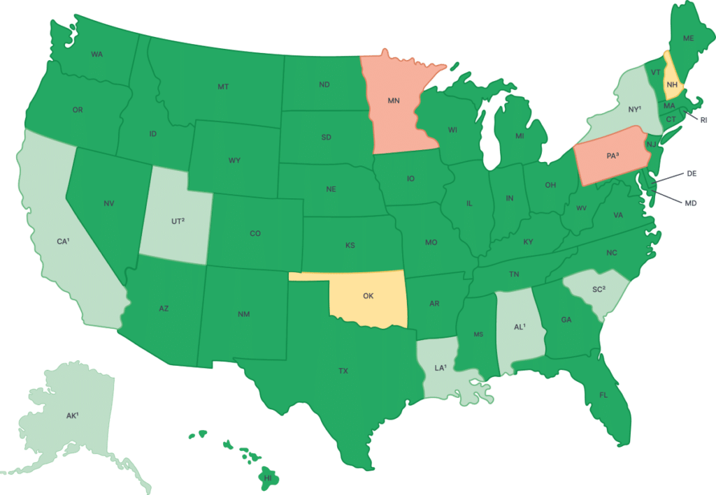 DMV data verification map of available states