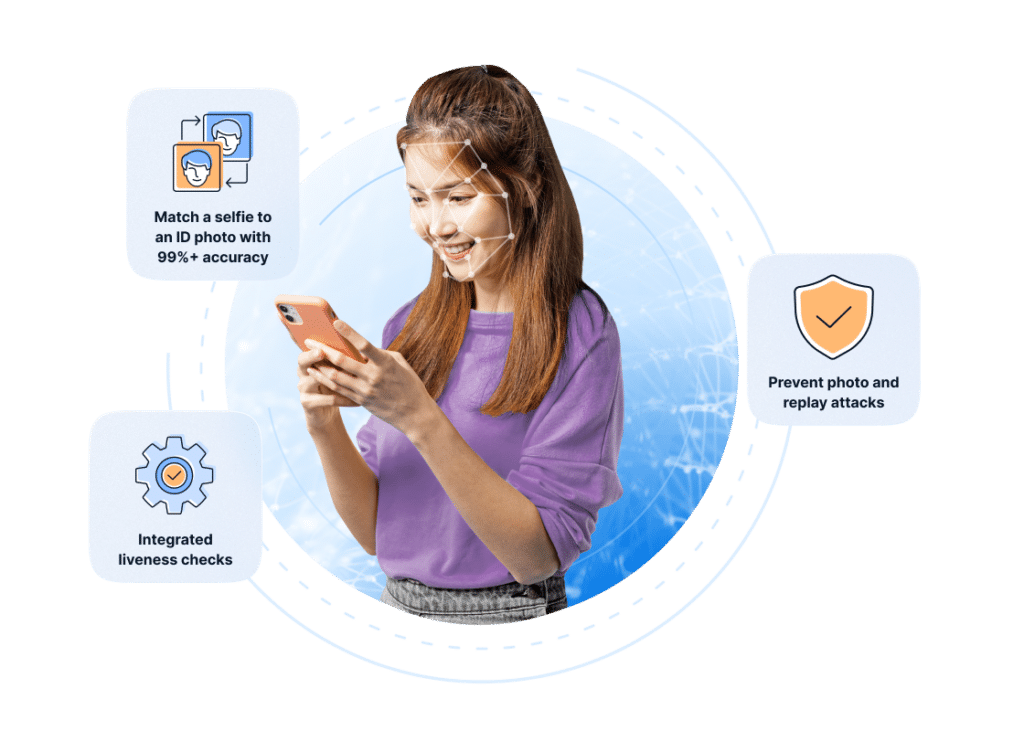 Face matching technology being used on a mobile device