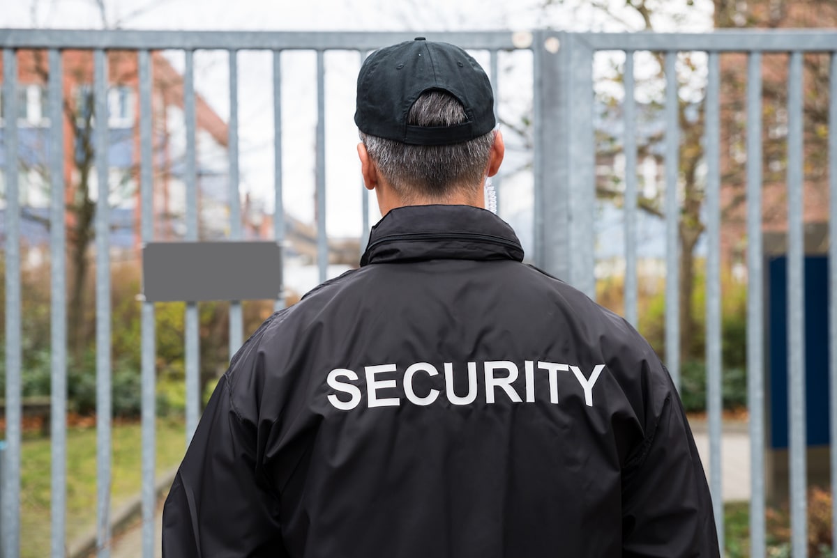 Security guard at a gate