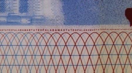 Microprint example from Alabama ID