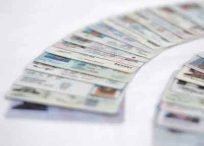pile of fake IDs