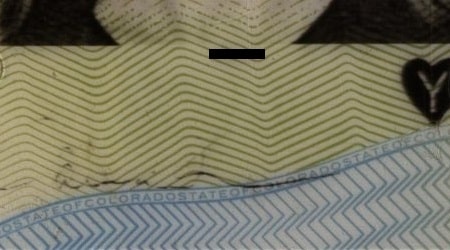 Microprint example from Colorado ID