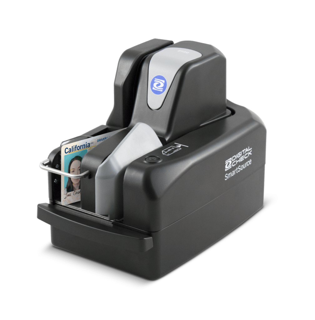 Digital Check SmartSource scanner scanning an ID