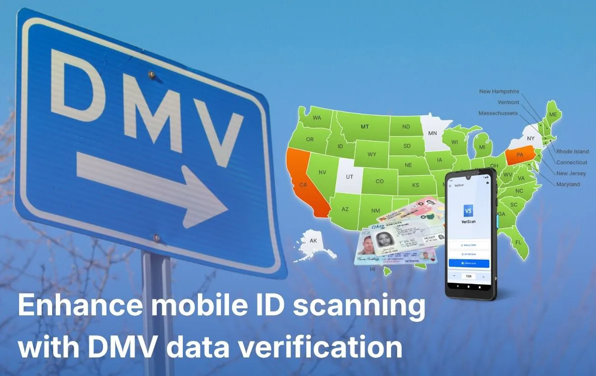 Enhance handheld or mobile ID scanning with DMV data verification 