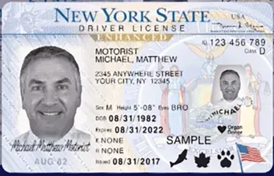 Enhanced drivers license sample front