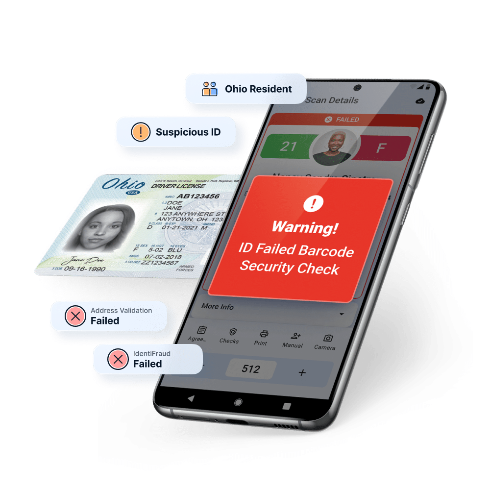 Age verification and fake ID detection using a handheld device