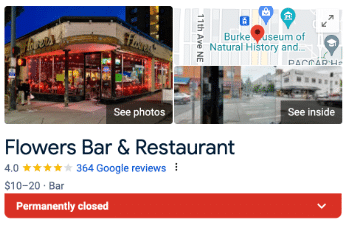 Fake ID report - Flowers Bar closed