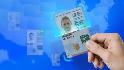 hand holding a twic card