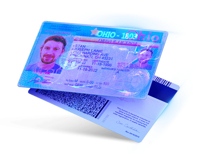 ID authentication under ultraviolet light