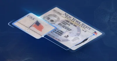 Zoomed in ID showing Enhanced drivers license symbol
