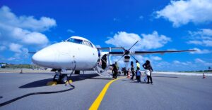 airplane on the tarmac at a small airport