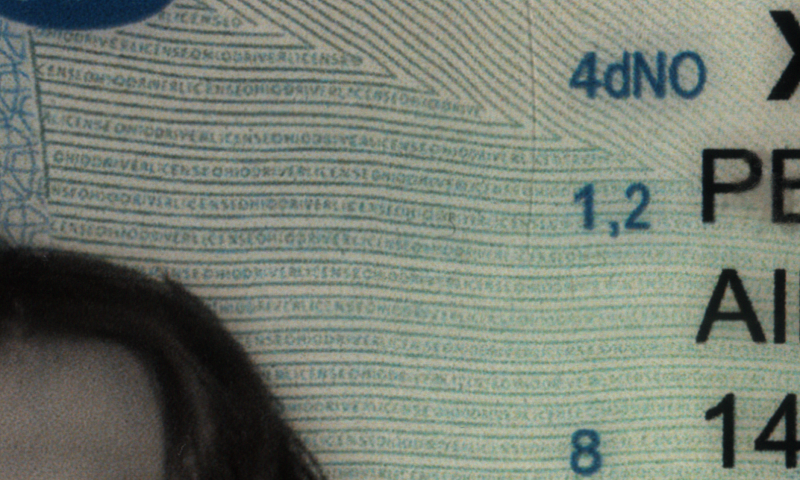 microprint security feature on ID
