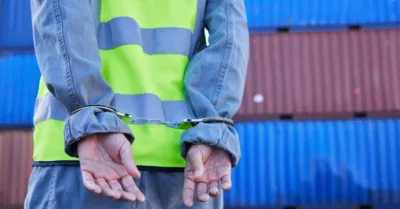 Driver in handcuffs after cargo theft