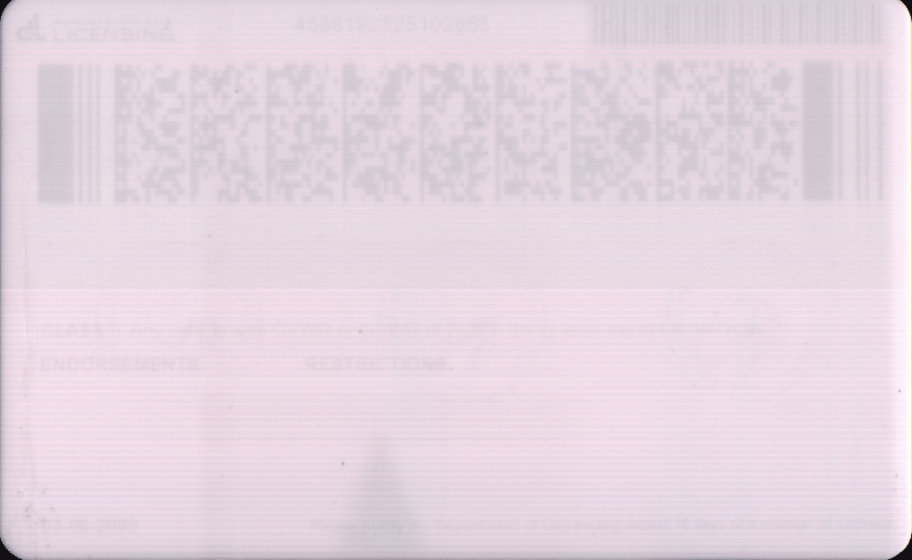 infrared light fake ID detection / authentication