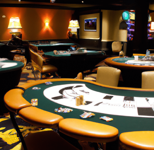 Gaming table inside of Maine casino