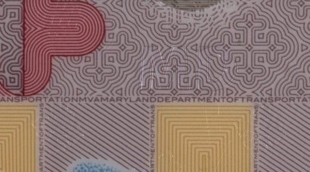 Microprint example from Maryland ID