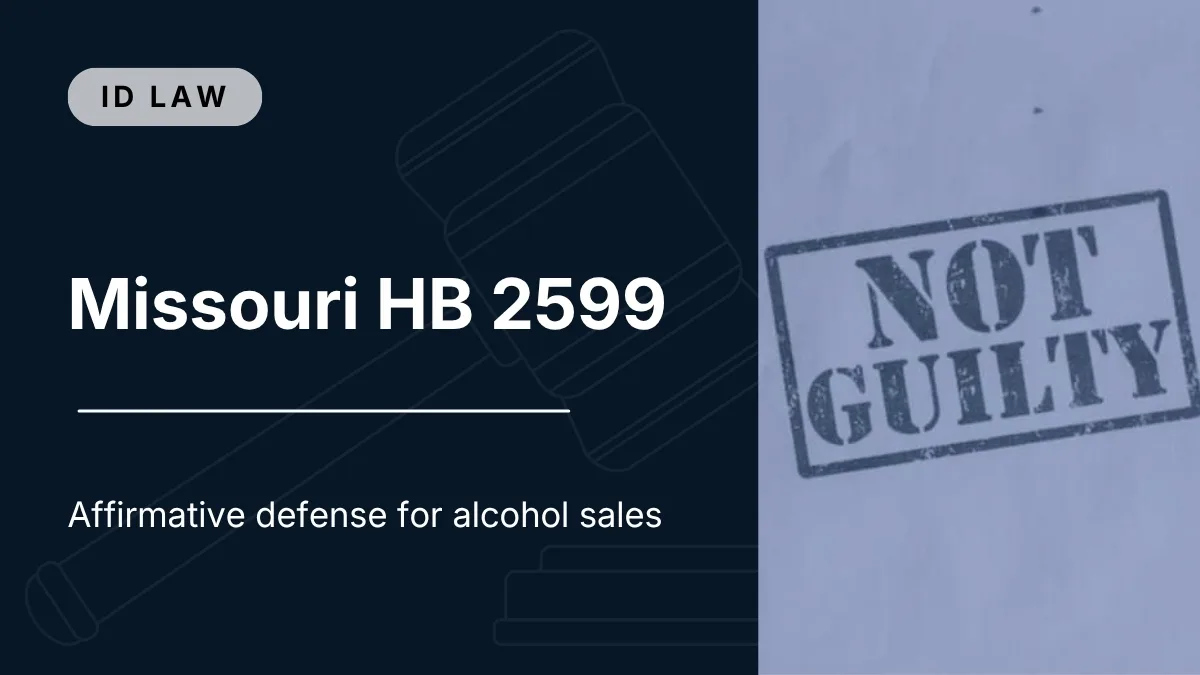 Missouri HB 2599 | Affirmative defense for alcohol sales