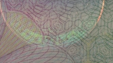 Microprint example from New Hampshire ID
