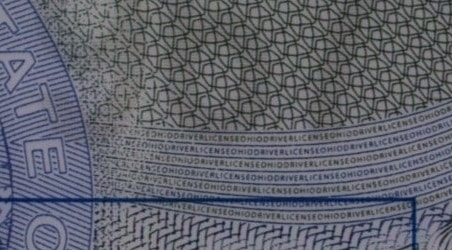 Microprint example from Ohio ID