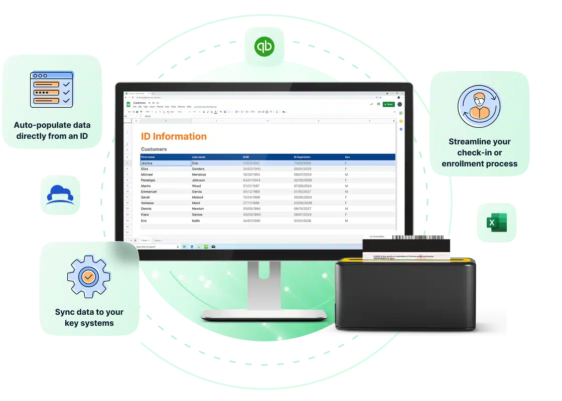 How to scan IDs into Excel spreadsheets using ParseLink