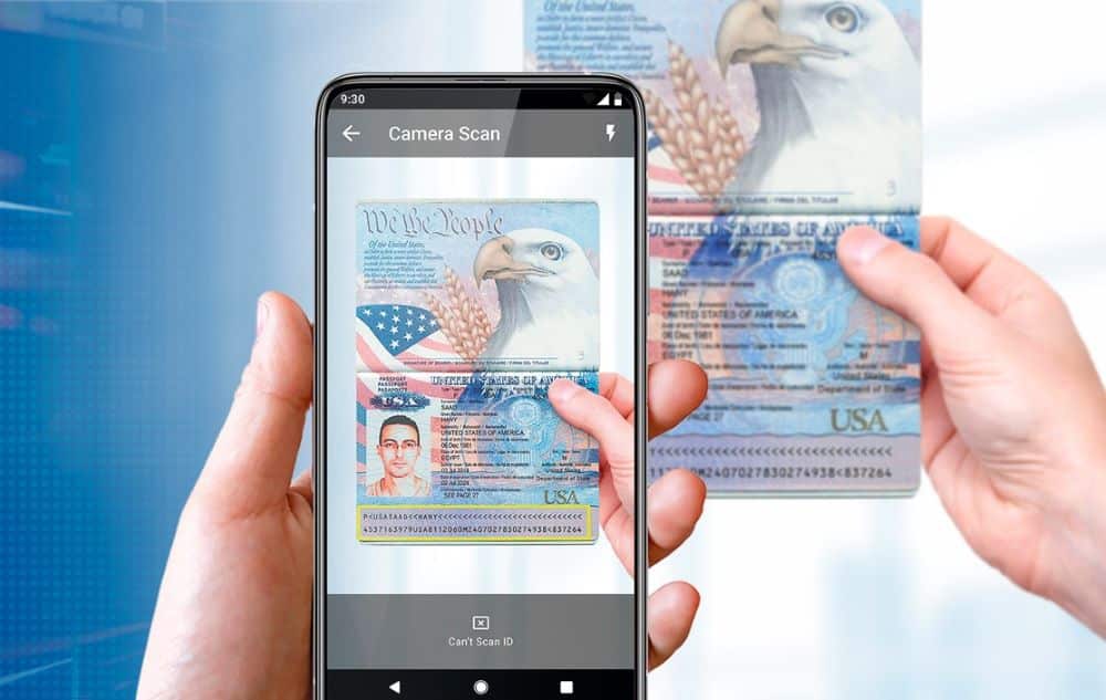 Scanning a passport using a mobile phone