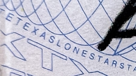 Microprint example from Texas ID