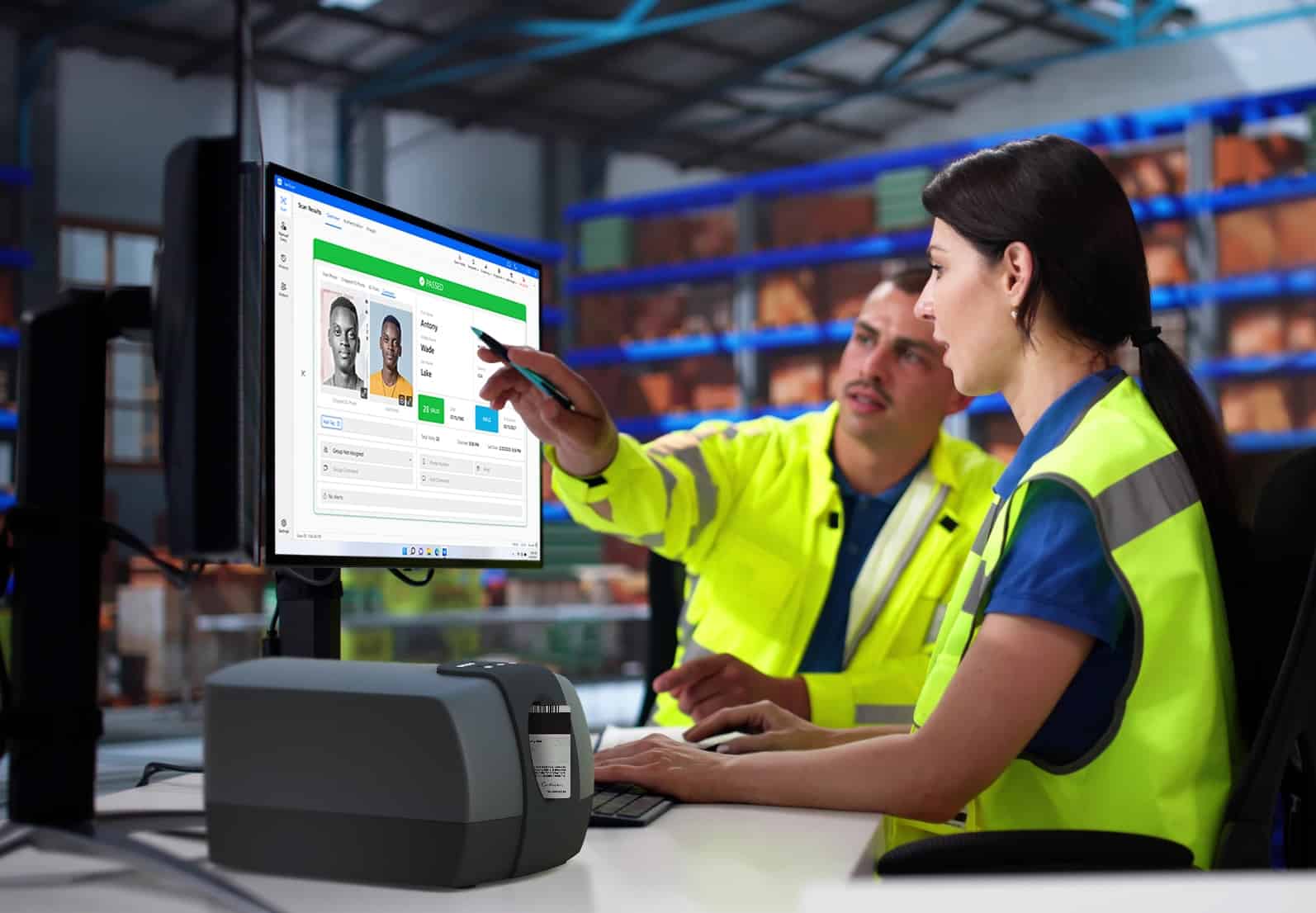 Security at a transportation facility using VeriScan and an M500 scanner