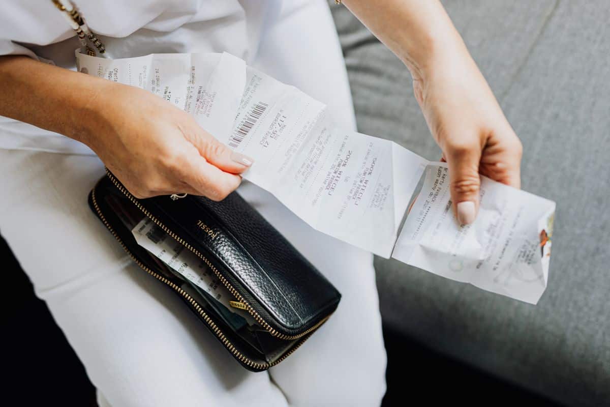 Women holding a receipt