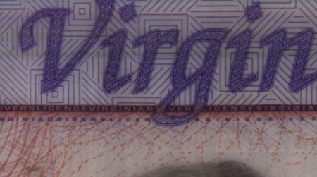 Microprint example from Virginia ID