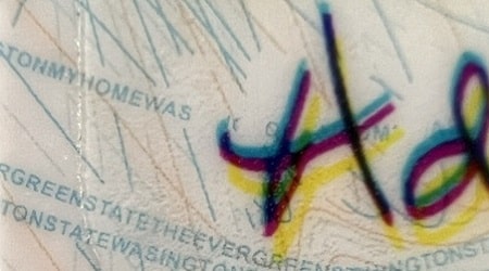 Microprint example from Washington ID