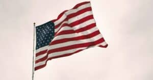 US flag flying